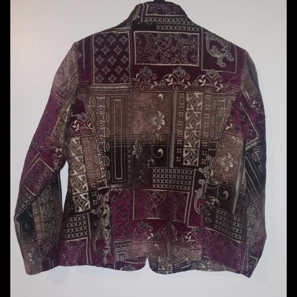 Christopher & Banks Patchwork Zip Up Blazer - image 3